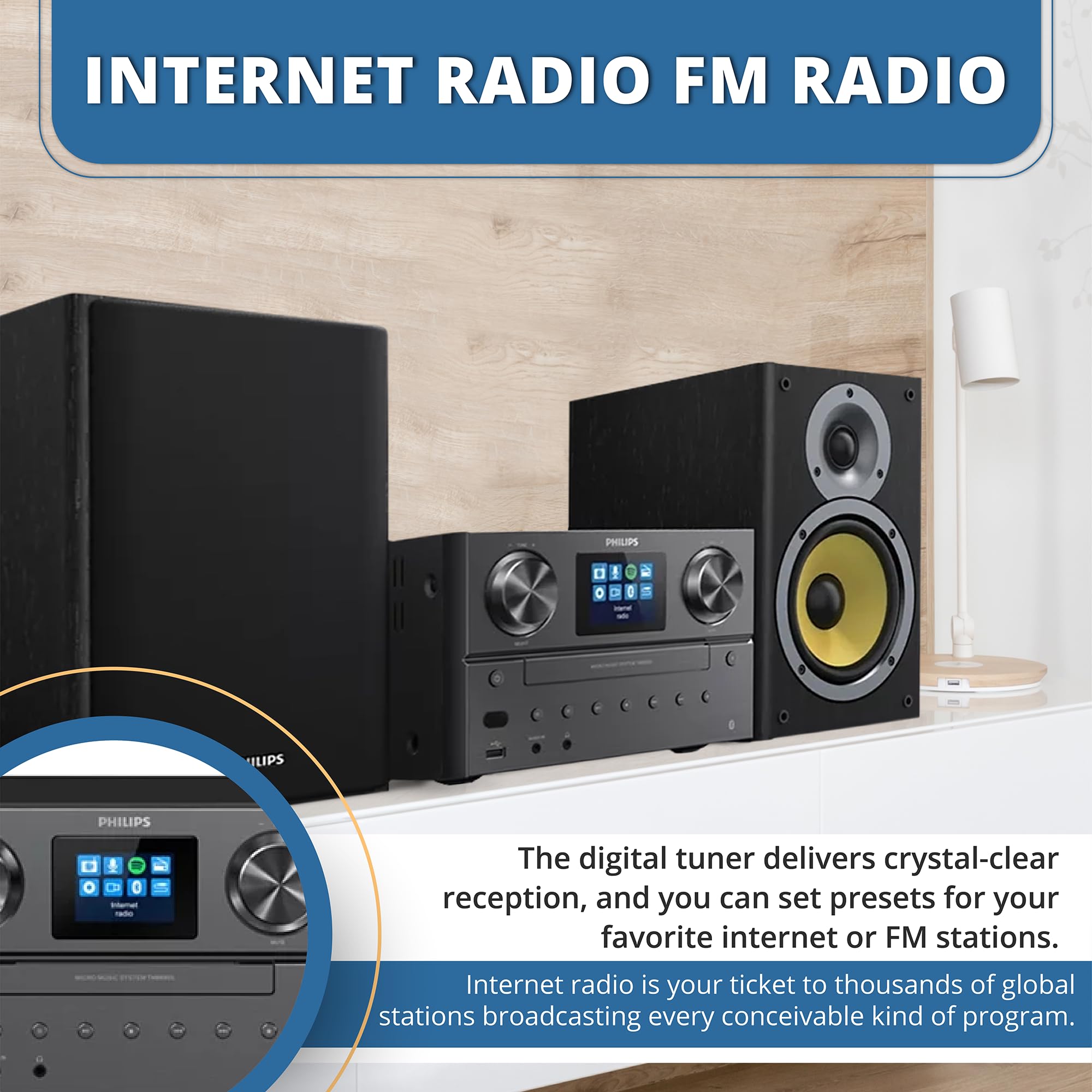 Amazon.com: Philips Bluetooth & WiFi Stereo System for Home with